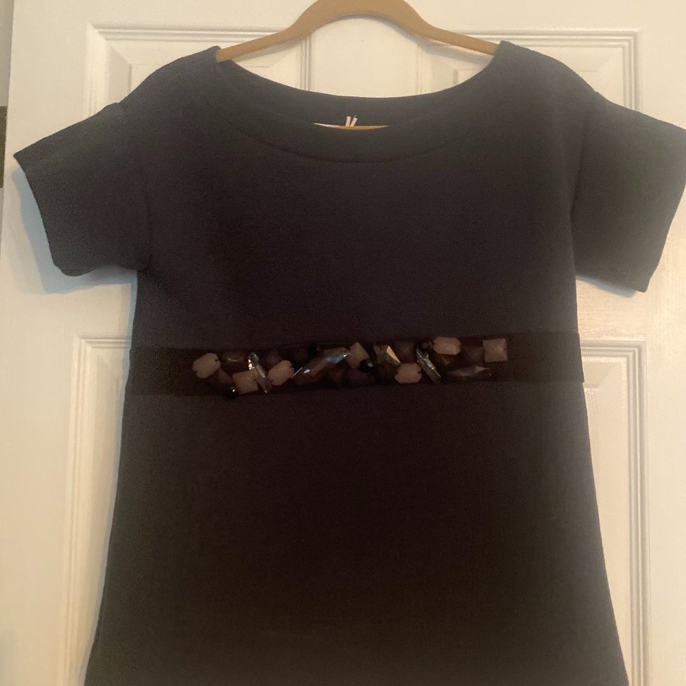 Grey Short Sleeve Tunic Top, Made In Italy, Size 42, Alysi